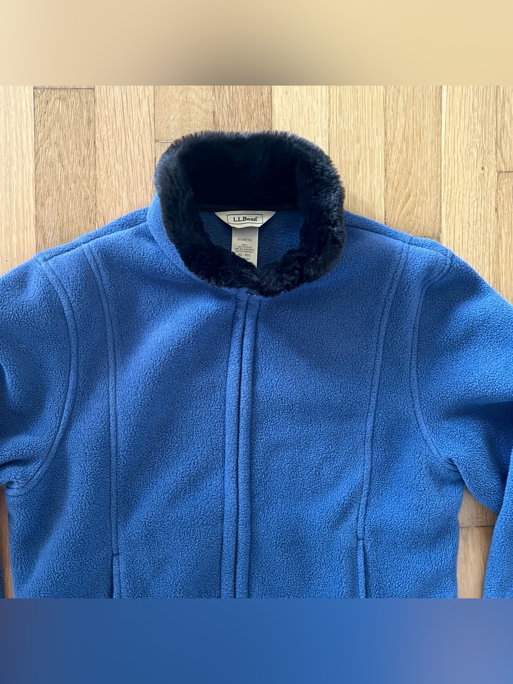 LL Bean Fleece Jacket Full Zip Fur Collar Light Purple XS L.L. Bean Womens - Picture 4 of 7